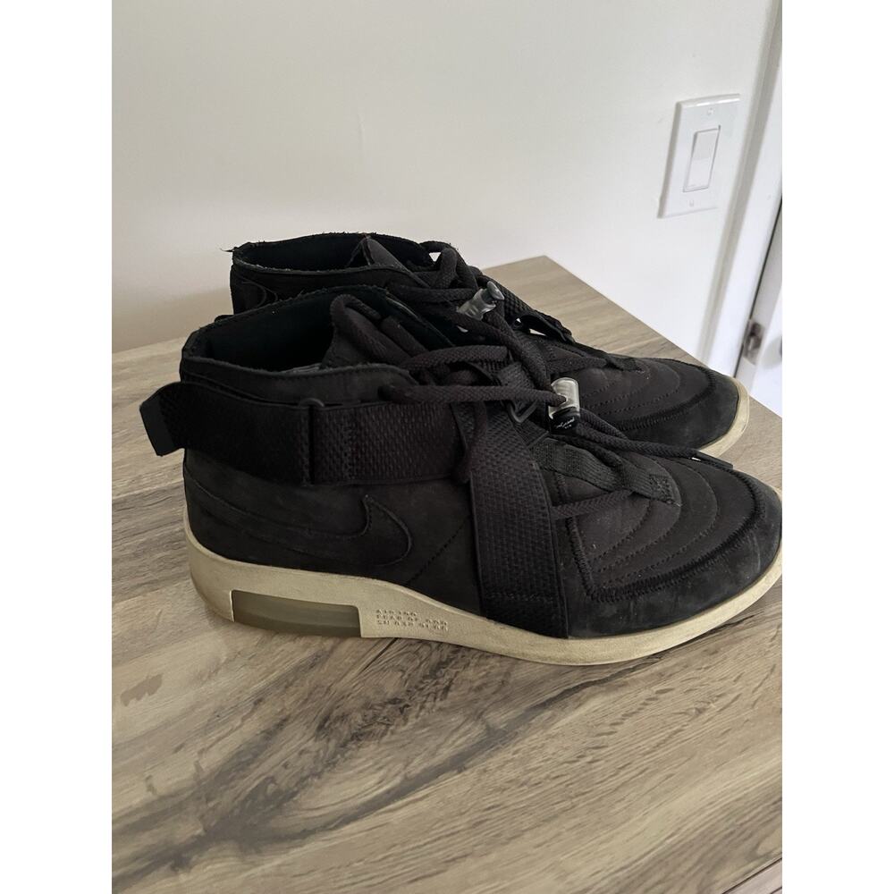 Size 10 - Nike Air Fear Of God Raid Black Mens Suede High top mid rise sneakers